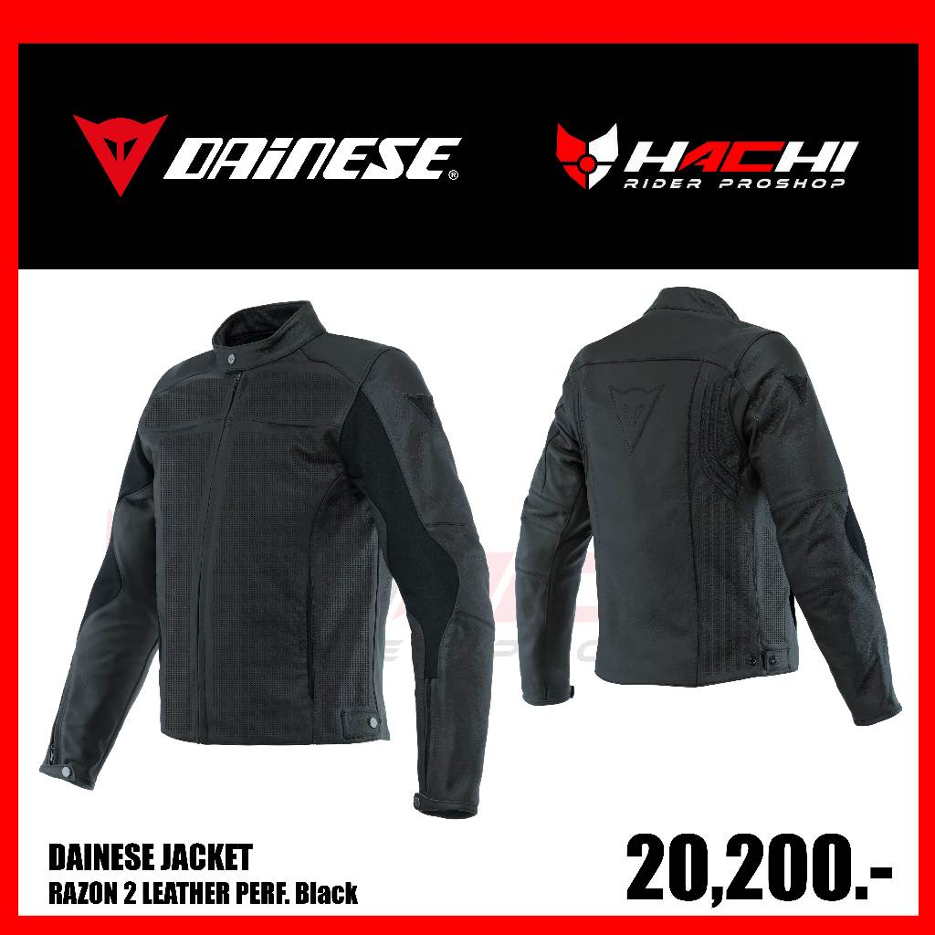 เสื้อการ์ด DAINESE JACKET - RAZON 2 LEATHER JACKET PERF. Black