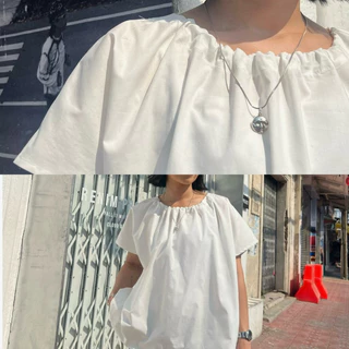 Balloon blouse เสื้อบอลลูนเบลาซ์ แขนสั้น