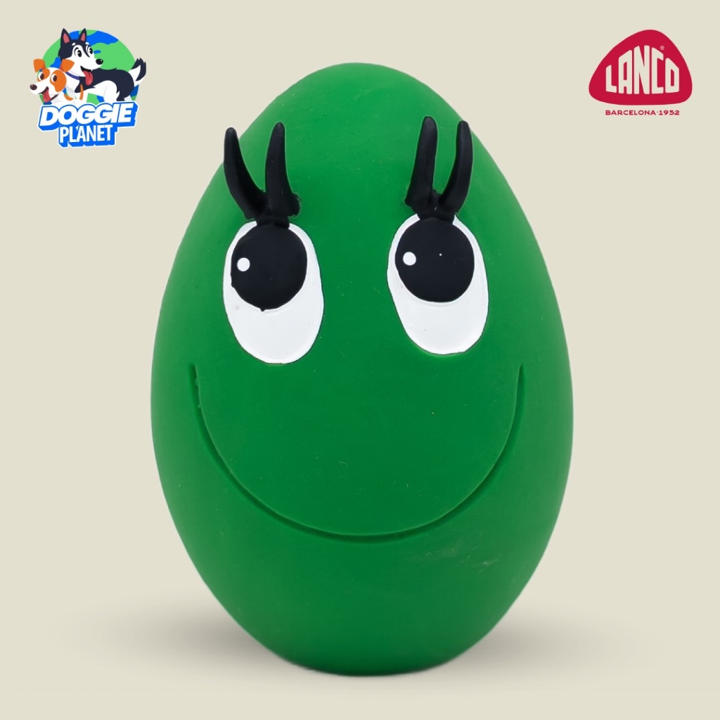 Lanco Smiley Egg Green ไข่ยิ้ม ของเล่นสุนัข ลูกบอลยาง ธรรมชาติ ทนทาน บีบมีเสียง (สีเขียว) XS,S,M