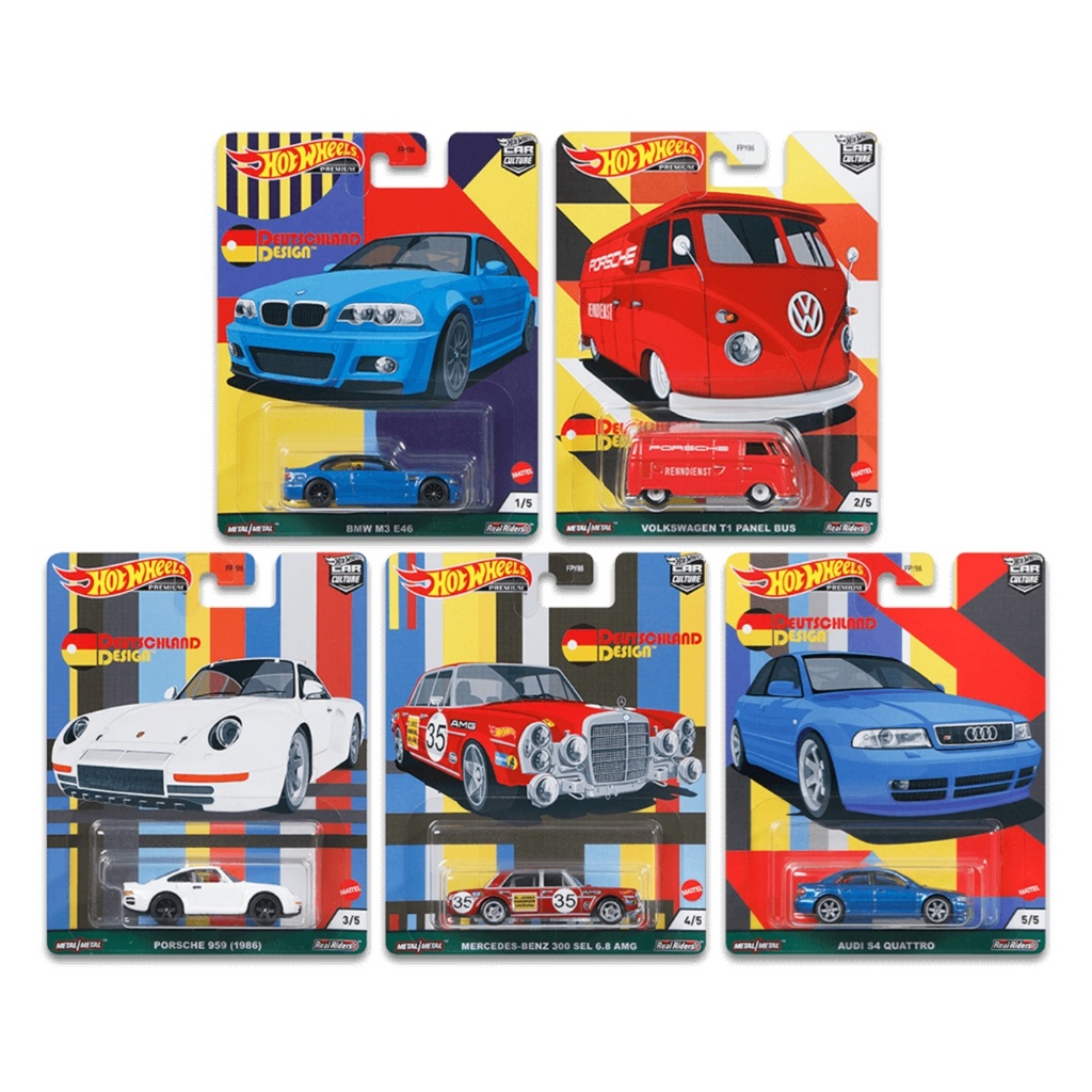Hot Wheels Premium Car Culture Deutschland Design Set (ครบชุด 5 คัน) โมเดลรถเหล็ก ของสะสม ลิขสิทธิ์แท้