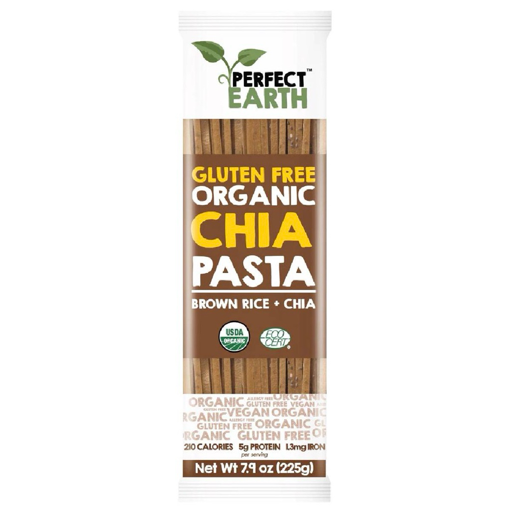 Perfect Earth Gluten Free Organic Brown Rice /Black Rice Chia Pasta 225g/ Gluten Free Organic Pasta 