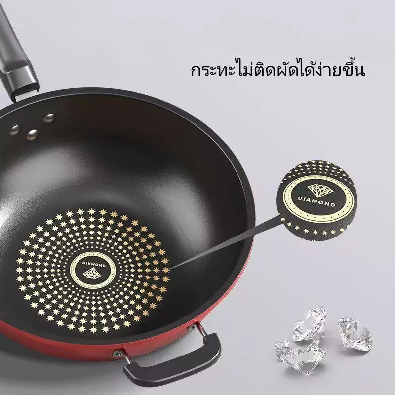 กระทะเคลือบ 30/32/34CM กระทะไม่ติด เคลือบหนาทนทาน กระทะเทฟล่อน ใช้ได้กับเตาทุกประเภท thumbnail 5