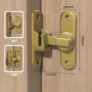 90/180 องศา สลักกลอนบานเลื่อน แบบสเตนเลส งอ บาง มีรูหูล็อก สำหรับประตูและหน้าต่าง