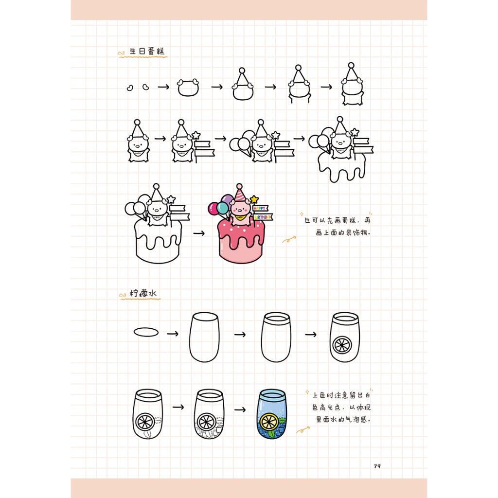 หนังสือสอนวาดภาพน่ารัก สไตล์สาวน้อยสดใส - รูปที่ 4