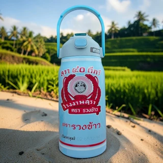 กระบอกน้ำเก็บความเย็น ขนาด1500 ml ใหญ่จุใจลายใหม่ไม่ซ้ำใคร มาพร้อมหูหิ้ว2ช่องดื่ม เก็บความเย็น 8-16 ชั่วโมง สแตนเลส304