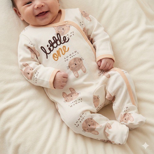 ชุดหมีคลุมเท้าผ้าดูด Soft Tap สีครีม ผลิตจากผ้าฝ้าย ให้ความรู้สึกนุ่มสบาย ดีไซน์น่ารักและมีสไตล์ - รูปที่ 3