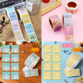 สติ๊กเกอร์ขอบคุณ สี่เหลี่ยม สติ๊กเกอร์ติดกล่อง ติดแก้ว ตกแต่ง sticker thankyou