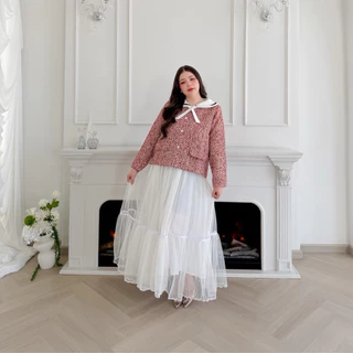 Lady M | Layered skirt plus-size กระโปรงฟรุ้งฟริ้งระบายชั้นๆ สาวอวบ พลัสไซส์ถูกใจ ให้ลุคลูกคุณหนู ใส่ออกงาน เที่ยวคาเฟ่