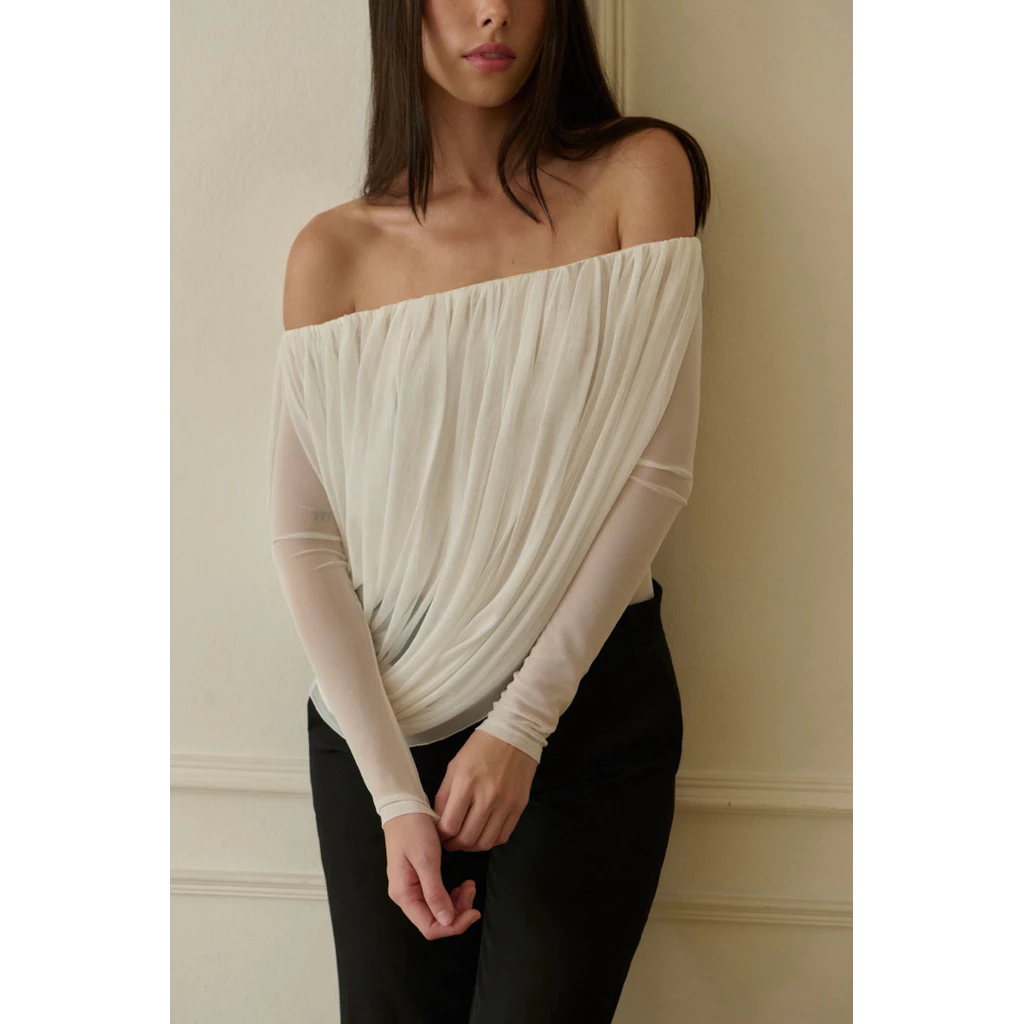 MACHMACHTHELABEL - Blaire Draped Top เสื้อเดรปแขนยาว (พร้อมส่ง)