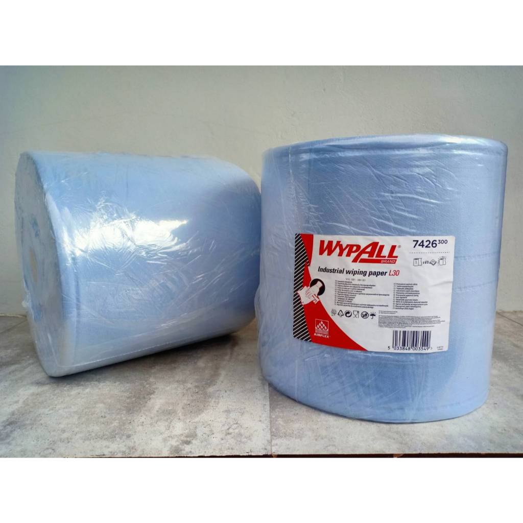 กระดาษเช็ดทำความสะอาด คราบน้ำมัน  WYPALL L30 แบบม้วน สีฟ้า (1ม้วน)