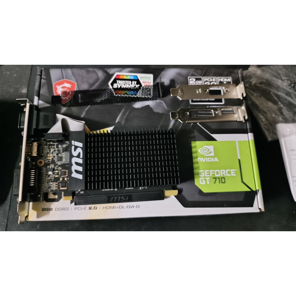 การ์ดจอ MSI GT 710 2GB DDR3 | มีขาสั้น (Low Profile) ใส่เคสเล็กได้ | สภาพสวย ประกันศูนย์ 2 ปี