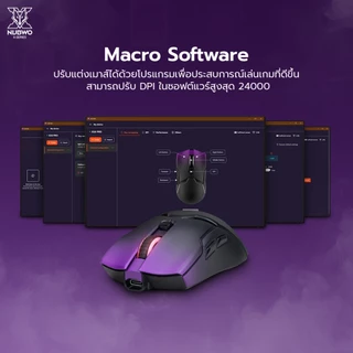 NUBWO เมาส์เกมมิ่ง Tri Mode Gaming Mouse รุ่น X58 PRO เชื่อมต่อ 3 แบบ USB-C/2.4GHz/Bluetooth ปรับ DPI สูงสุด 24,000 DPI