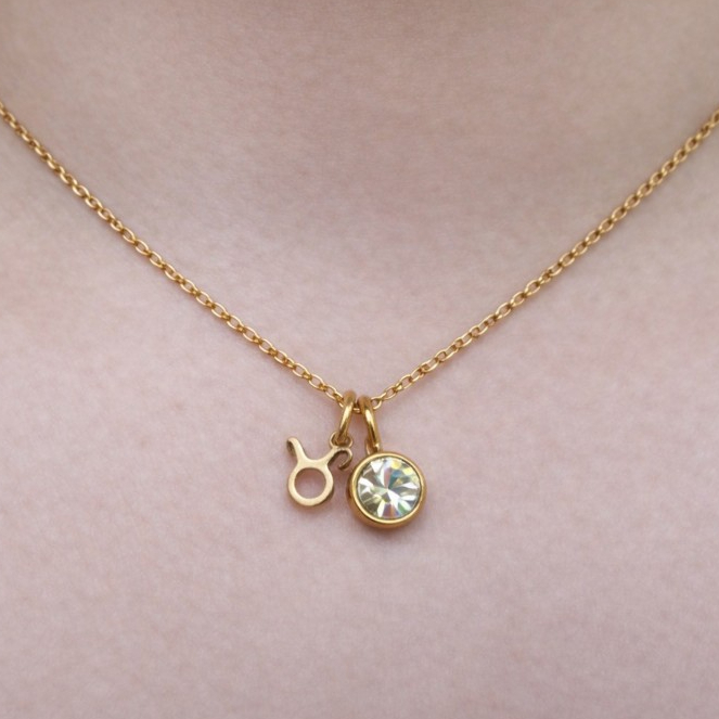 Luckysoul สร้อยคอ พร้อมกล่อง เสริมดวง ราศีพฤษภ (Taurus)