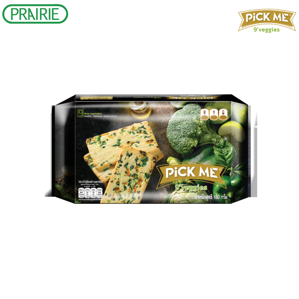 พิคมี ไนน์เวจจี้ บิสกิต รสผักรวม 180 กรัม / Pick Me 9’Veggies Biscuit 180g.