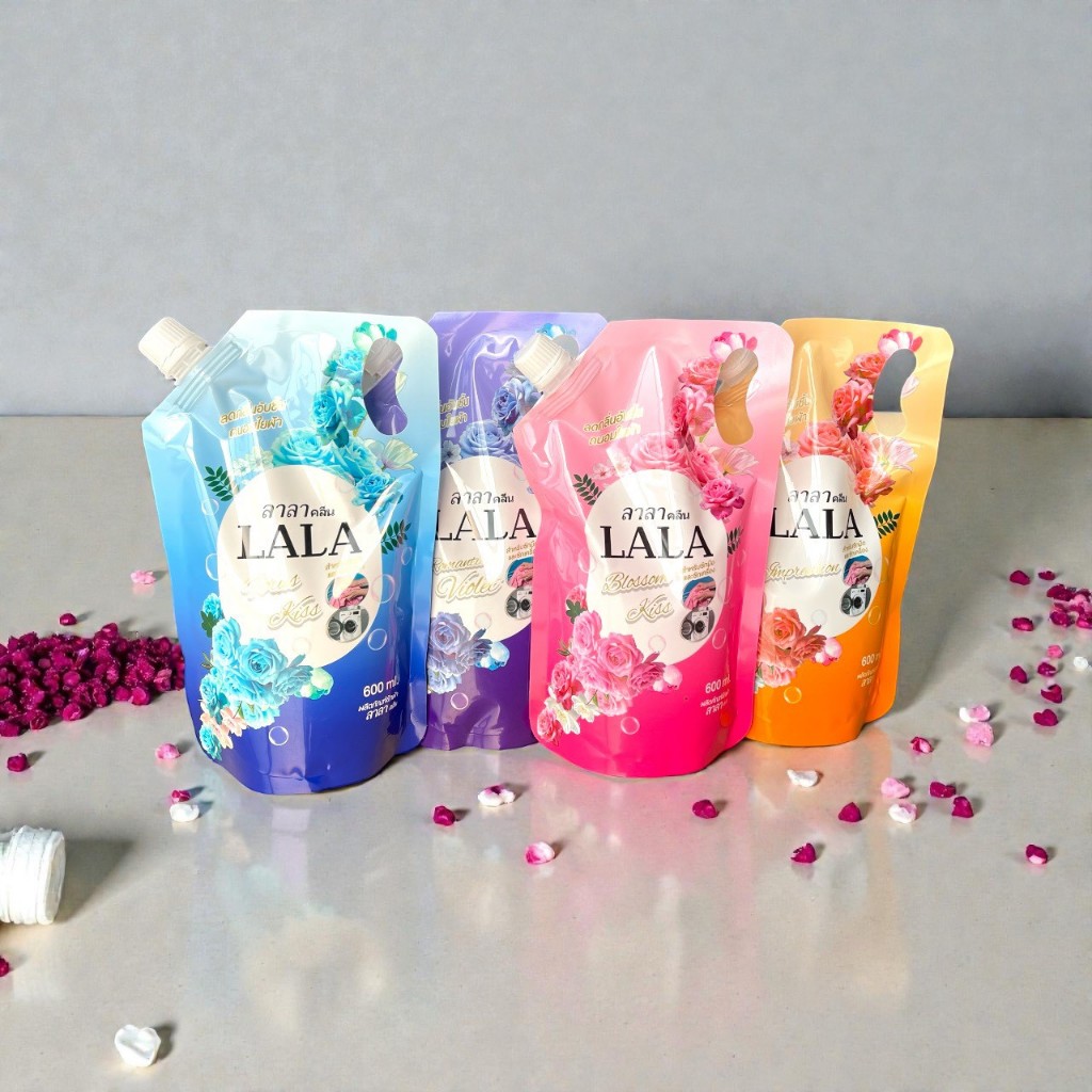 นํ้ายาซักผ้า LALA 600ml  ผลิตภัณฑ์ซักผ้า ขจัดคราบสกปรกได้อย่างสะอาด