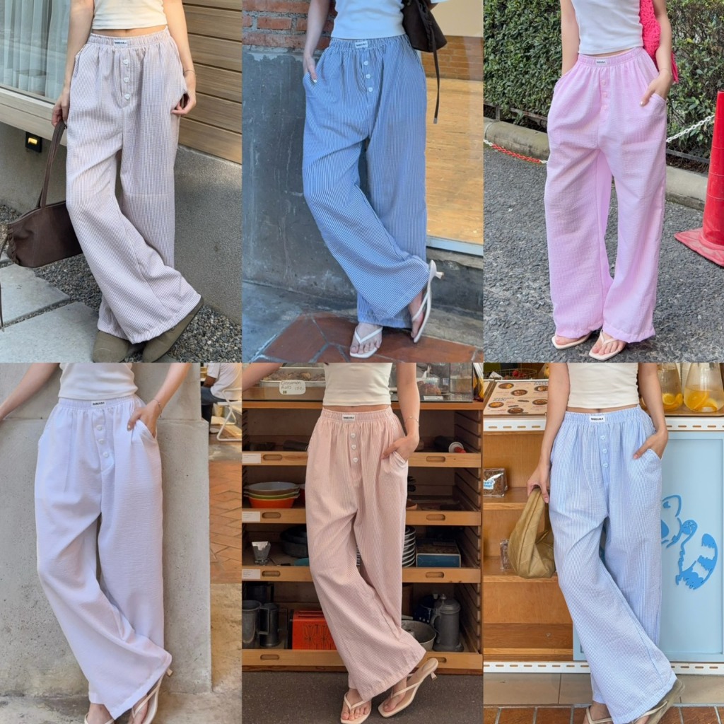 BABEJUB.X l COZY PANTS กางเกงขายาวลายทาง ดีเทลผ้าน่ารักม้ากกก ไม่บางงง สีสวยย