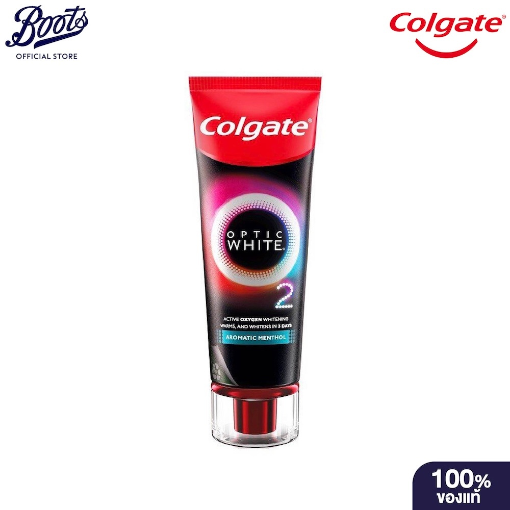 Colgate คอลเกต ยาสีฟัน อ๊อพติค ไวท์ โอทู อะโรมาติก เมนทอล 85 กรัม