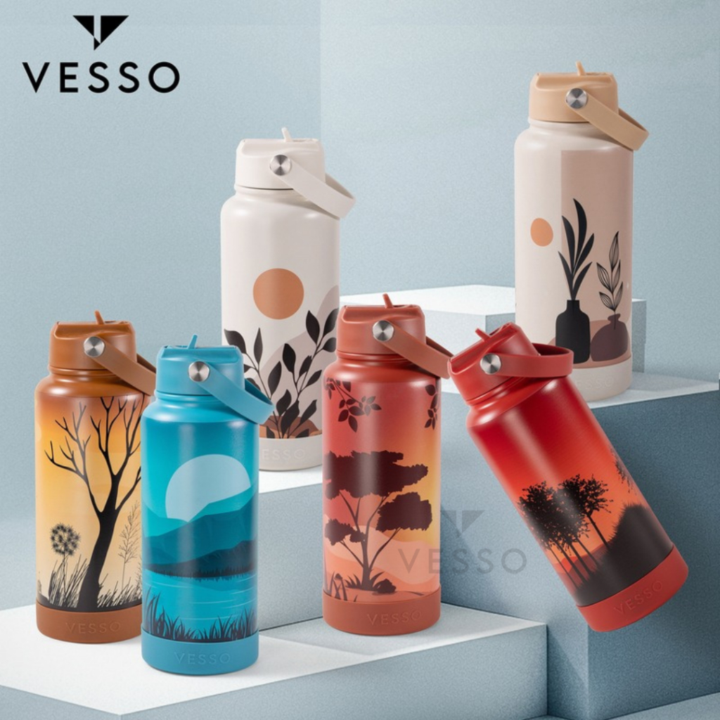 ListonX x VESSO Nature Soul Tumbler | ขวดน้ำสแตนเลสเก็บอุณหภูมิระดับพรีเมียม ขนาด 1000ml | ฝาพร้อมหลอด Built-in