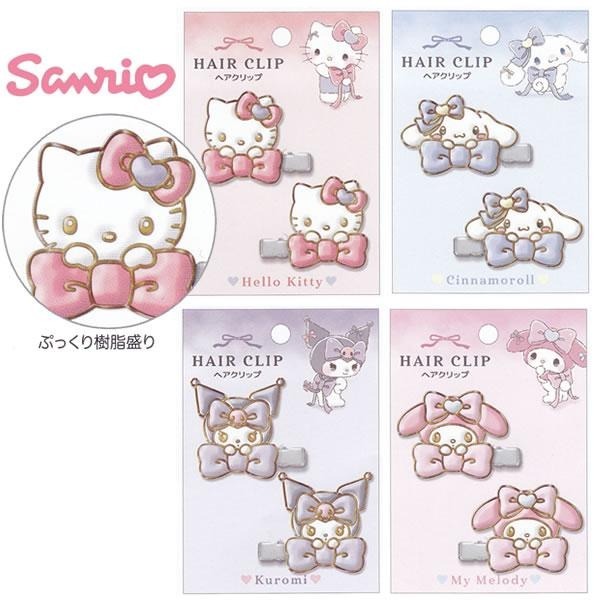 กิ๊บเหล็กคุ่ กิ๊บติดผม mx sanrio ริบบิ้นเนื้อนุ่มเงางาม อัดแน่นด้วยเรซิน น่ารักสุดๆ ! จากซีรีส์ "Runrun Ribbon"