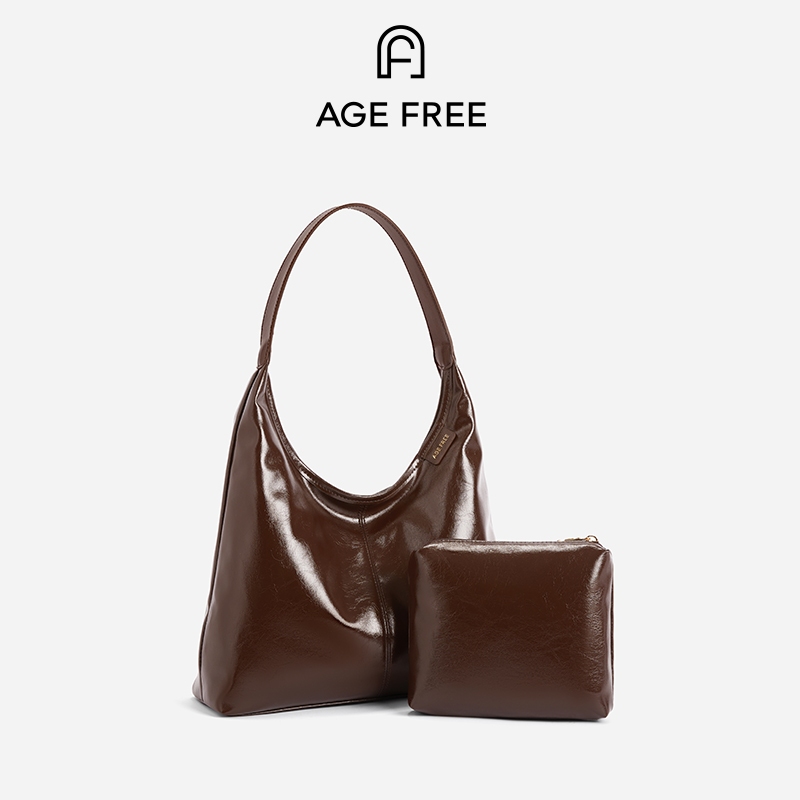 AGE FREE Aura Bagน้ำมันขี้ผึ้งผิวกันน้ำความจุขนาดใหญ่ไหล่เดียวถุงแม่ถุงคลาสสิกสำหรับผู้หญิงแนวโน้มกระเป๋า