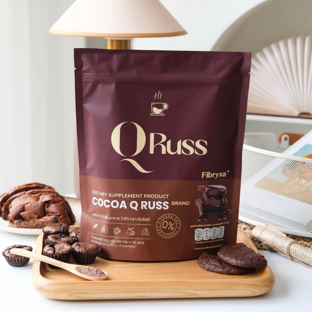 คิวรัสส์ โกโก้ Qruss Cocoa รสชาตินัวร์ อร่อย เข้มข้น ชงง่าย ดื่มได้ทุกวัน