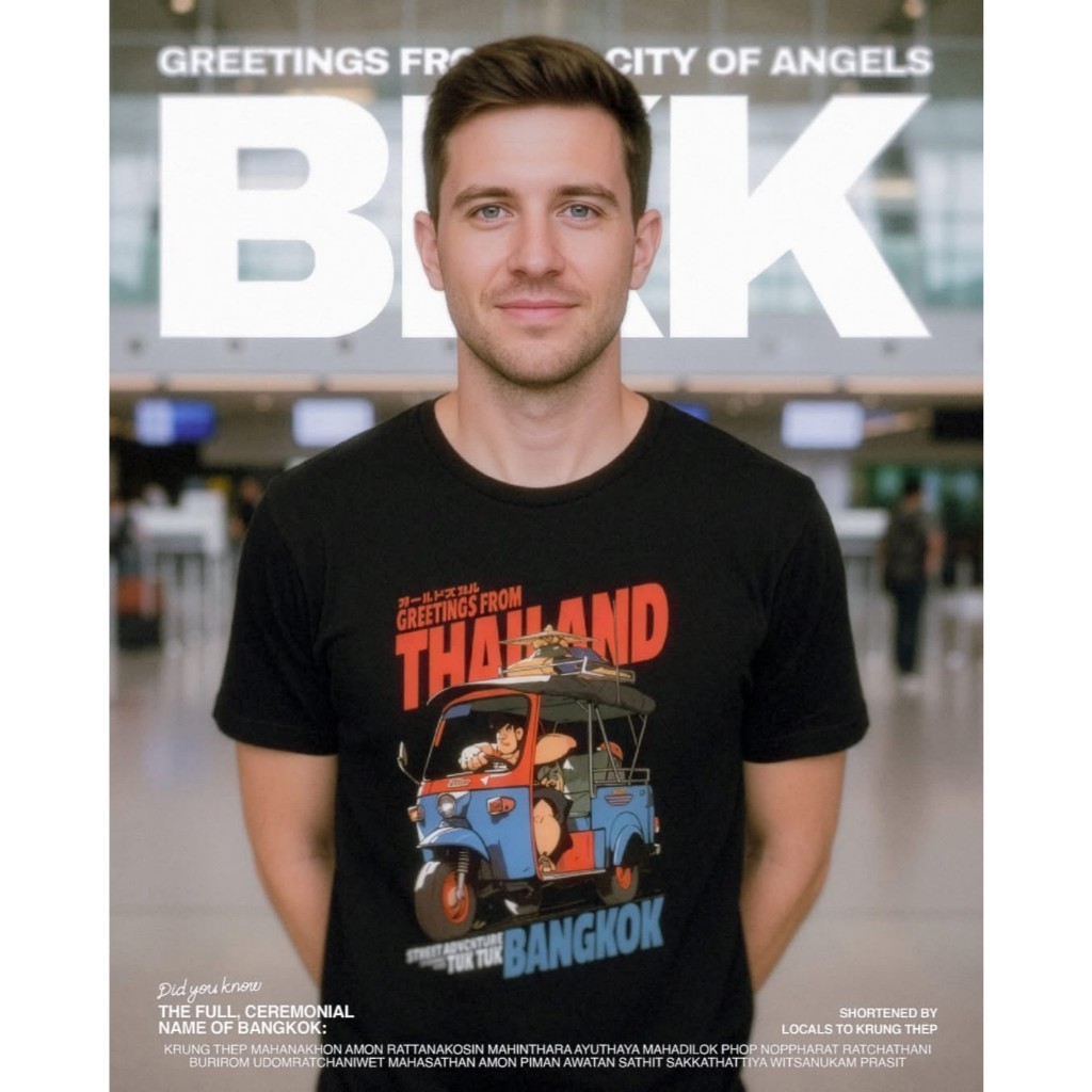 เสื้อยืด OLDSKULL BLKHDX No.37 - Greetings from.. Bangkok -