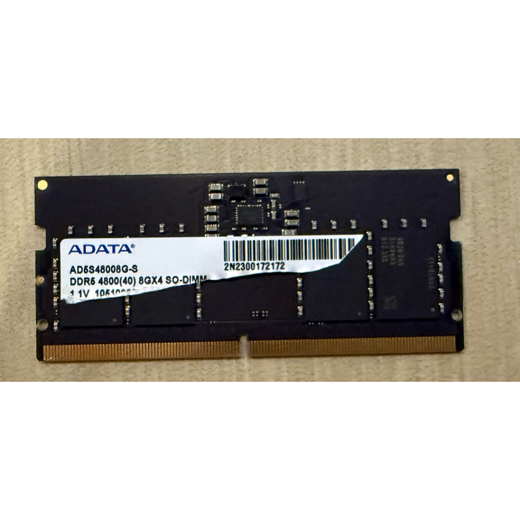 ram ddr5  8 gb ,bus4800 ,ยี่ห้อ adata ใส่ notebook /มือสอง ใช้เอง