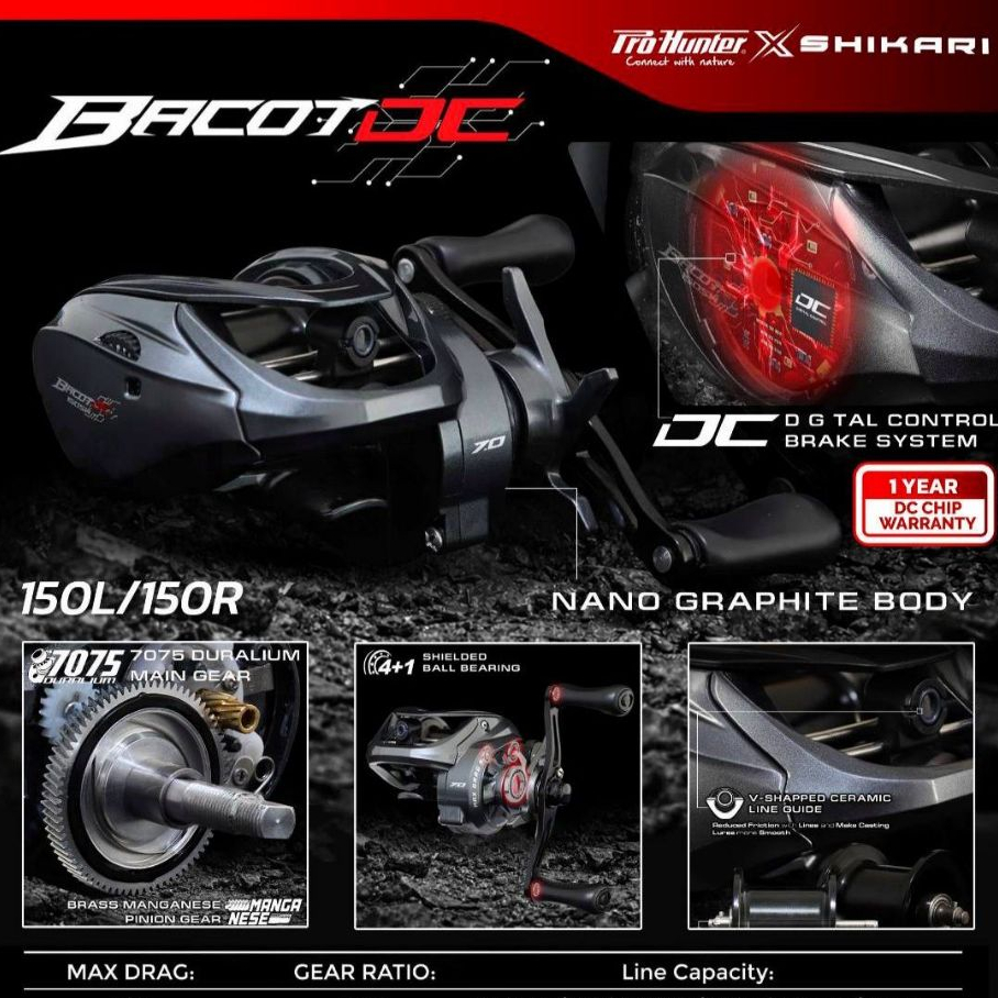รอกหยดน้ำ PRO-HUNTER X SHIKARI BARCOT DC รอก DC เสียงดัง มีประกัน