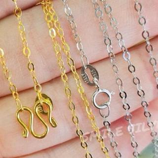 ส64 สร้อยคอ ลายโซ่ฝรั่งวิ้ง 1.8mm. เงินแท้ Italy 92.5% ชุบทอ…