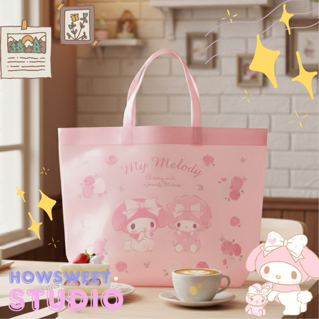 พร้อมส่งจากไทยทุกวัน🐝 กระเป๋าถือ pvc ลาย My melody ลูกคุณสุดๆ🩰