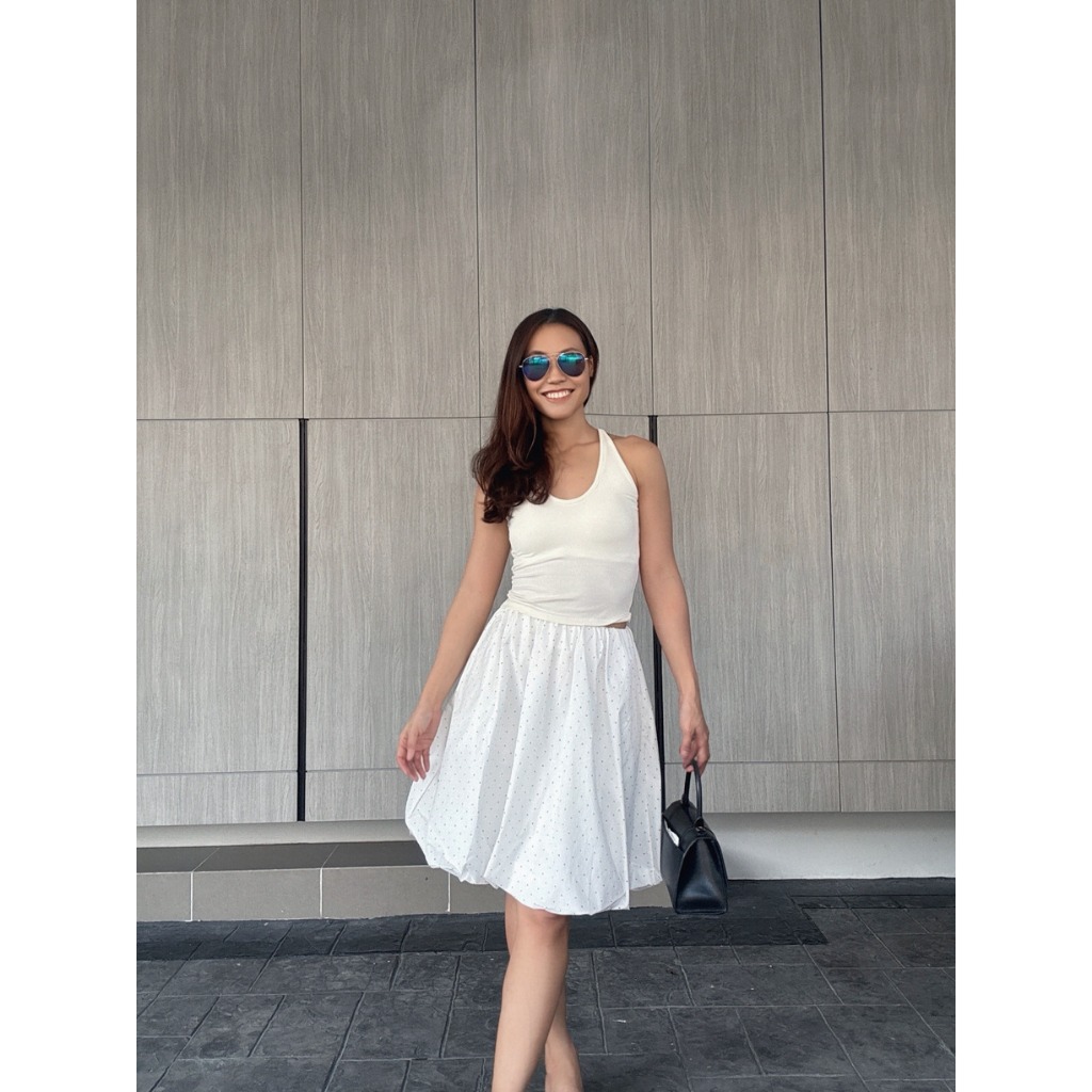 colourblockmatter - Nina Polka Balloon Skirt กระโปรงบอลลูนลายจุดเล็ก มี 2 สี 2 ความยาว
