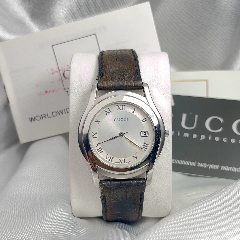 นาฬิกา GUCCI 5500M แบรนด์เนมแท้100%พร้อมใบ1ใบ ไม่แท้ยินดีคืนเงิน