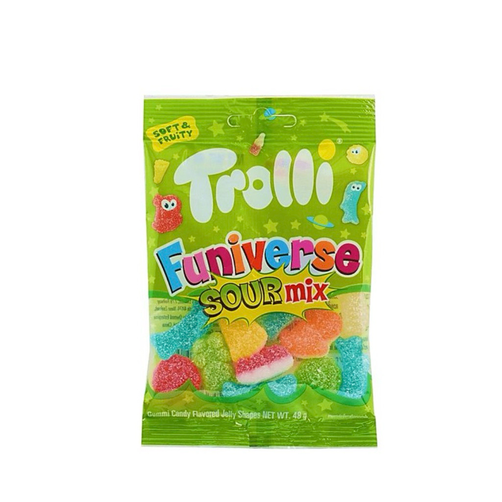ทรอลลี่กัมมี่ฟันนิเวิร์ส/ทรอลลี่กัมมี่คิสมินิส์ 48ก Trolli Kiss Mini/Funniverse