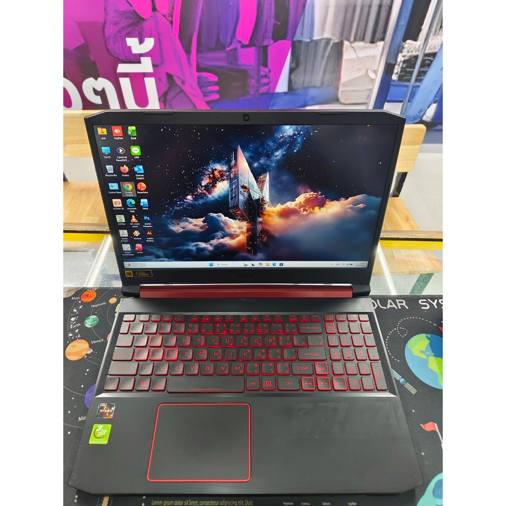 NOTEBOOK (โน้ตบุ๊ค) ACER NITRO 5 AN515-43-R0T3 (BLACK). GAMING สเปกดี สภาพสวย  RYZEN 7 3750H