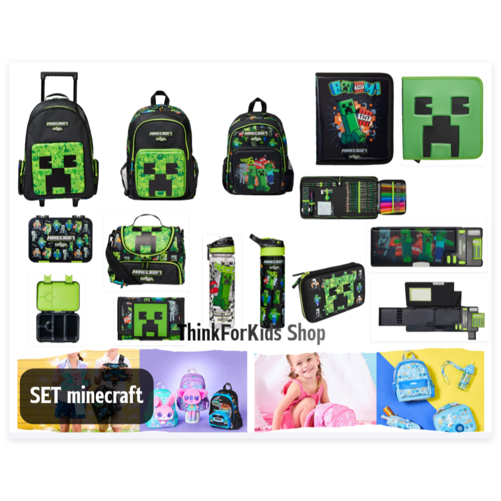 รวม SET ลาย minecraft กระเป๋าเป้ กล่องดินสอ เซทสี กระเป๋าเงิน 🚛พร้อมส่ง🚛