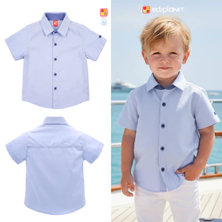 เสื้อเชิ้ตแขนสั้นเด็ก เสื้อเชิ้ตเด็กผู้ชาย ผ้าฝ้าย 100% ของแท้จาก KidsplanetOfficial (3435S 3388S)