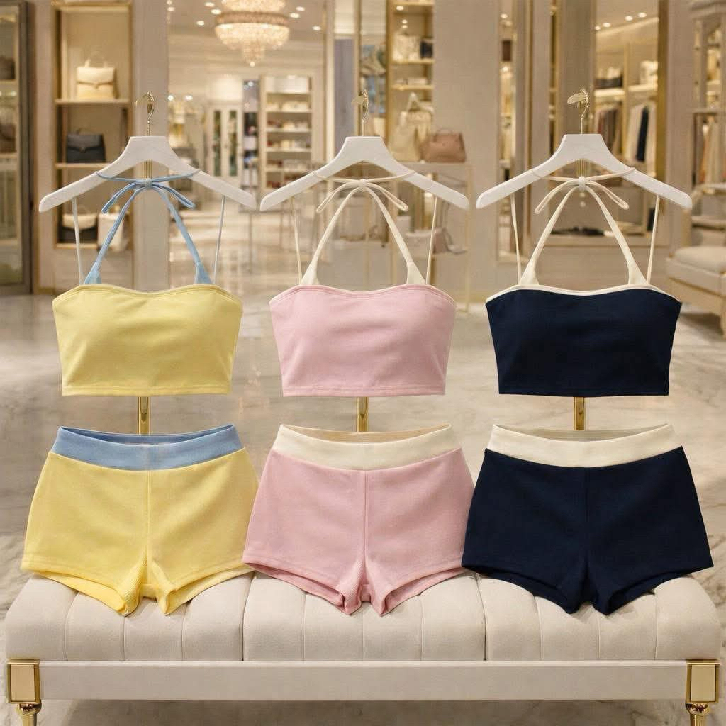 พร้อมส่ง💦 ชุดเซ็ต ทั้งชุด 1️⃣3️⃣9️⃣.- 💦 มี 3 สี : ชมพู : ดำ : เหลือง  ฟรีไซร้ อก 32-38 เอว 24-30  #พร้อมส่ง🚛