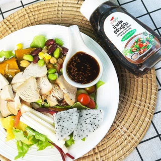 น้ำสลัดครีม/ น้ำสลัดซีอิ๊วญี่ปุ่น สูตร คีโต (keto) ตราเชฟปรุง ไม่ผสมน้ำตาล ไม่ใส่สารกันบูด