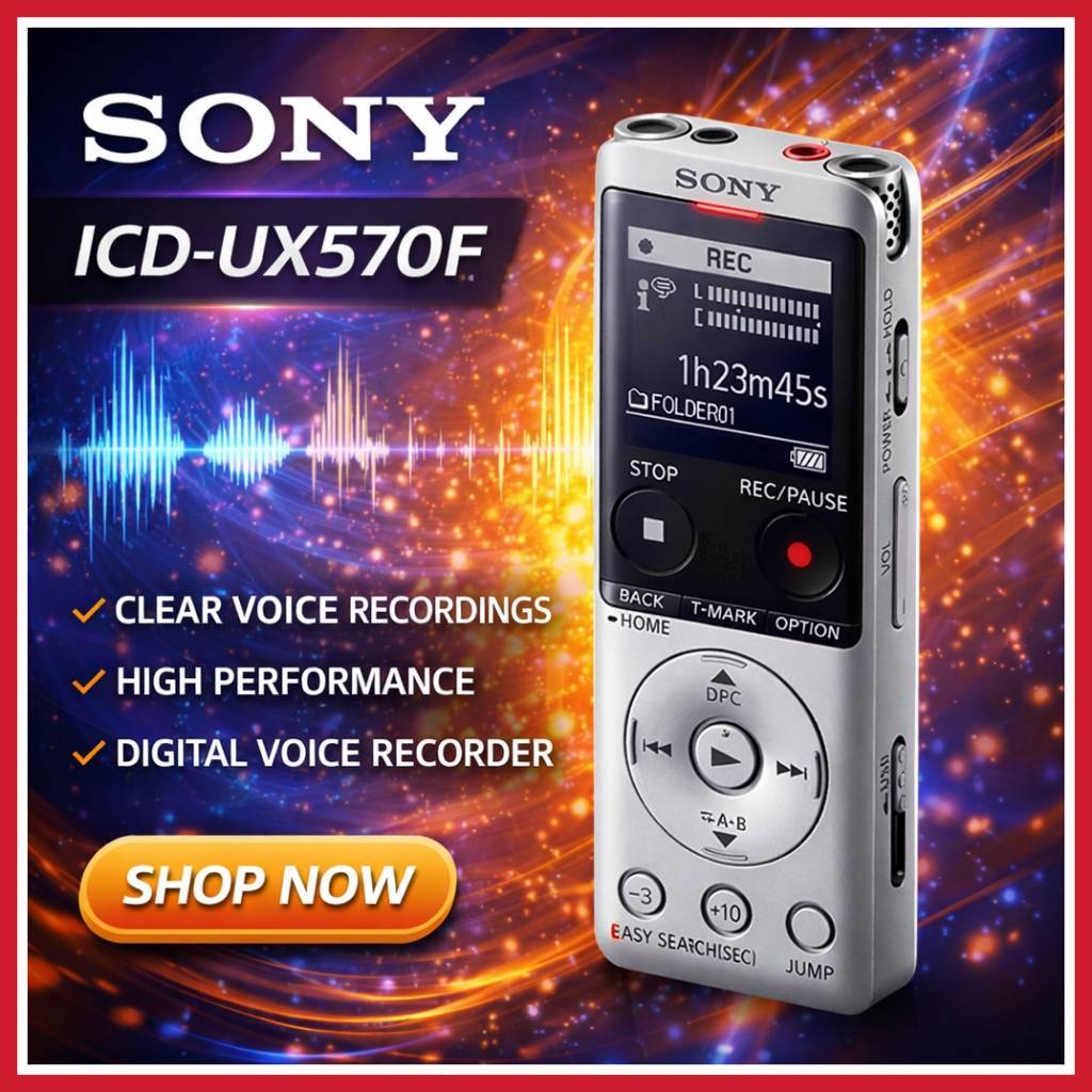 Sony เครื่องบันทึกเสียง รุ่น ICD-UX570F Digital Voice Recorder
