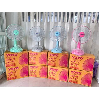 พัดลมตั้งโต๊ะ (ใบพัดใส) YOYO SM12-01 12นิ้ว สีพาสเทล