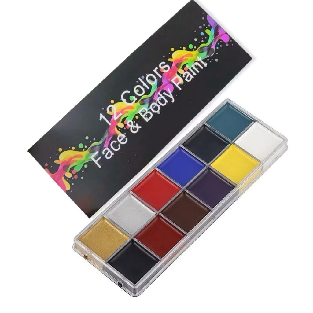 ส่งจากไทยร้านคนไทย สีเพ้นท์หน้า สีทาหน้าและร่างกาย ชุด 12 สี ล้างออกง่าย ส่งจากไทยร้านคนไทย