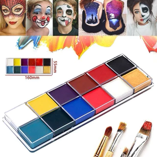 ส่งจากไทยร้านคนไทย สีเพ้นท์หน้า สีทาหน้าและร่างกาย ชุด 12 สี ล้างออกง่าย ส่งจากไทยร้านคนไทย