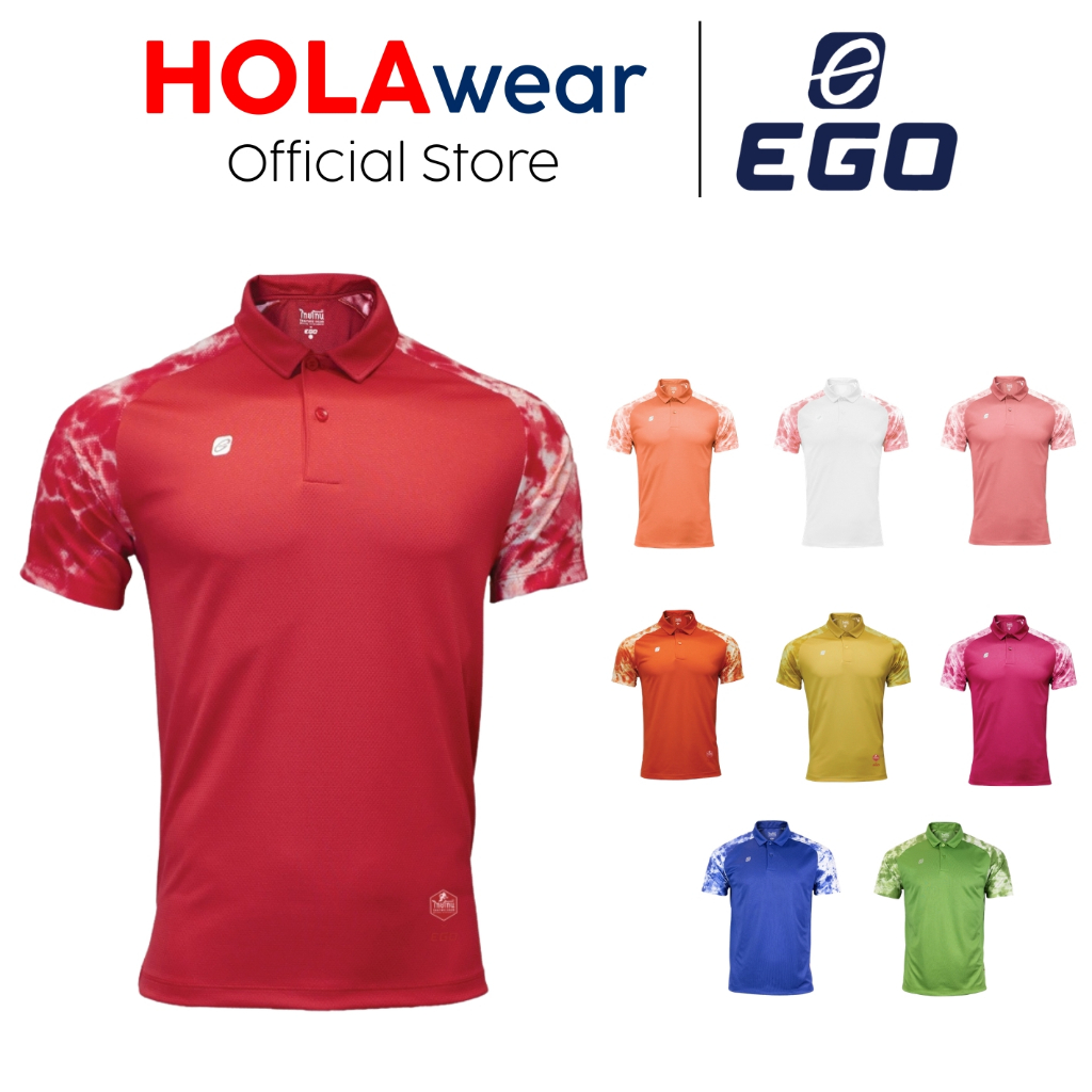 [มีส่งด่วน] เสื้อโปโลแขนสั้น EGO SPORT เสื้อมัดย้อม ไหล่สโลป x THAITONE TT001 โทน แดง ส้ม ชมพู