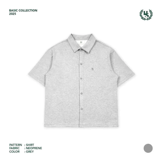 Highschool Basic Collection : Relax Comfy neoprene Shirt เสื้อเชิ้ต คอปก คอมฟีนีโอพรีน - TPB07598