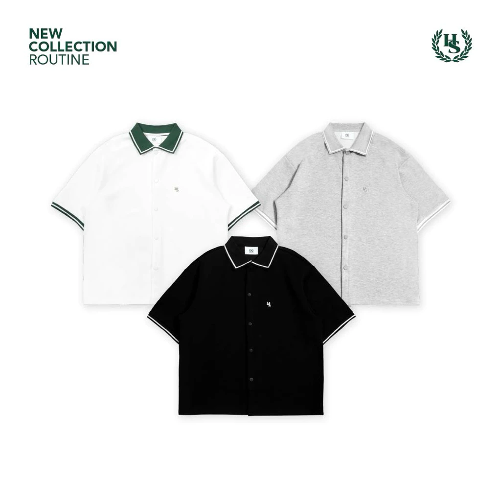 Highschool Basic Collection : Relax Comfy Neoprene Shirt เสื้อเชิ้ต คอมฟีนีโอพรีน - TPB07814