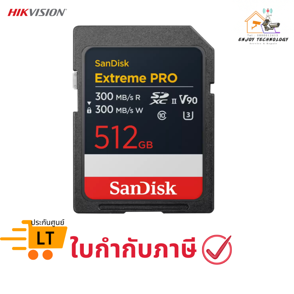 เอสดีการ์ด SanDisk Extreme PRO SD UHS-II Card (V90) - 512GB (SDSDXDM-512G-GN4IN) ประกันศูนย์