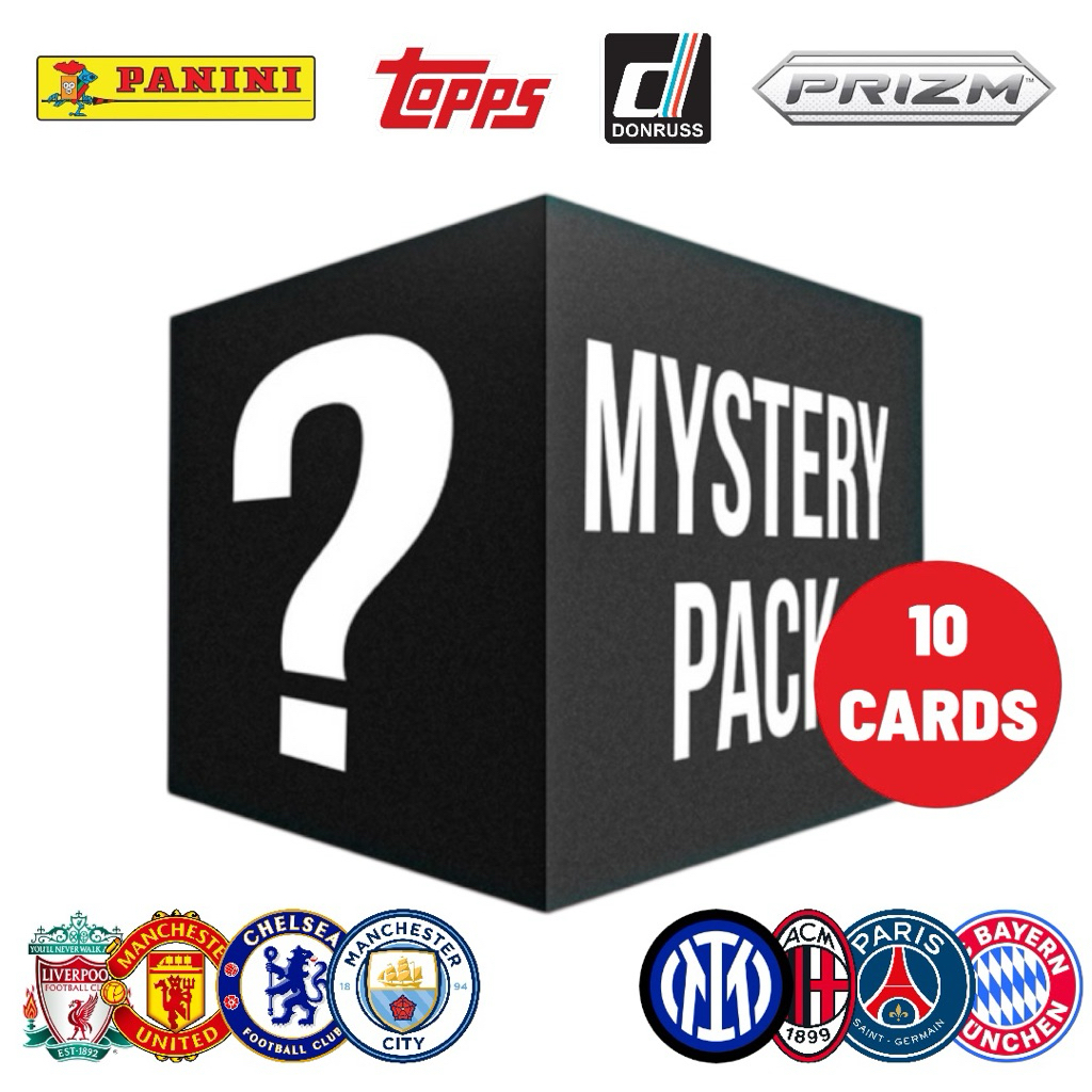 Mystery Football Card Pack - 10 Cards Per Pack