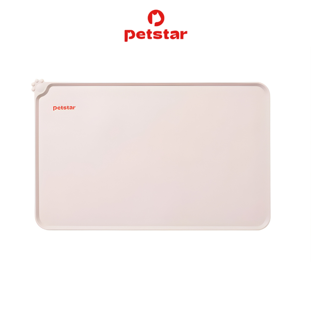 Petstar แผ่นรองชามอาหารสัตว์ แผ่นรองชามอาหารอาหารแมว Silicone pet feeding mat พร้อมยางรองกันลื่น ทนต่อความร้อนสูง