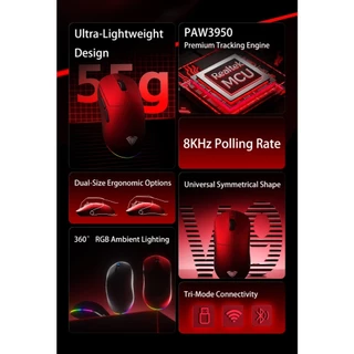 เมาส์ไร้สาย - AULA V9 / V9Pro / V9Ultra - 8K Wireless Mouse PAW3950 42,000 DPI รับประกัน 2 ปี