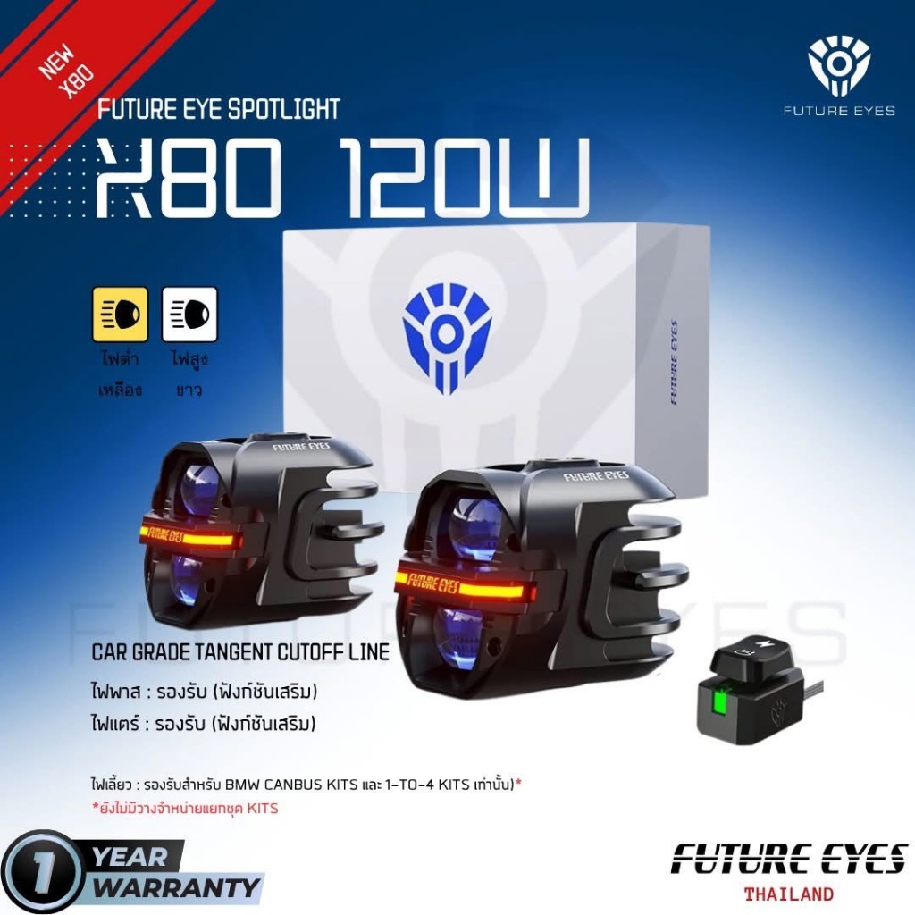 รับประกัน 1 ปี !! ไฟสปอร์ตไลท์ FUTURE EYES X80 ของแท้!! ส่งไว!! 320SP.outlet